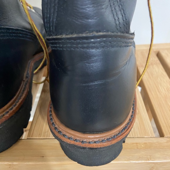 Red Wing Logger Firefighter model 699 Men’s 10d Black Leather Boots - Picture 7 of 10